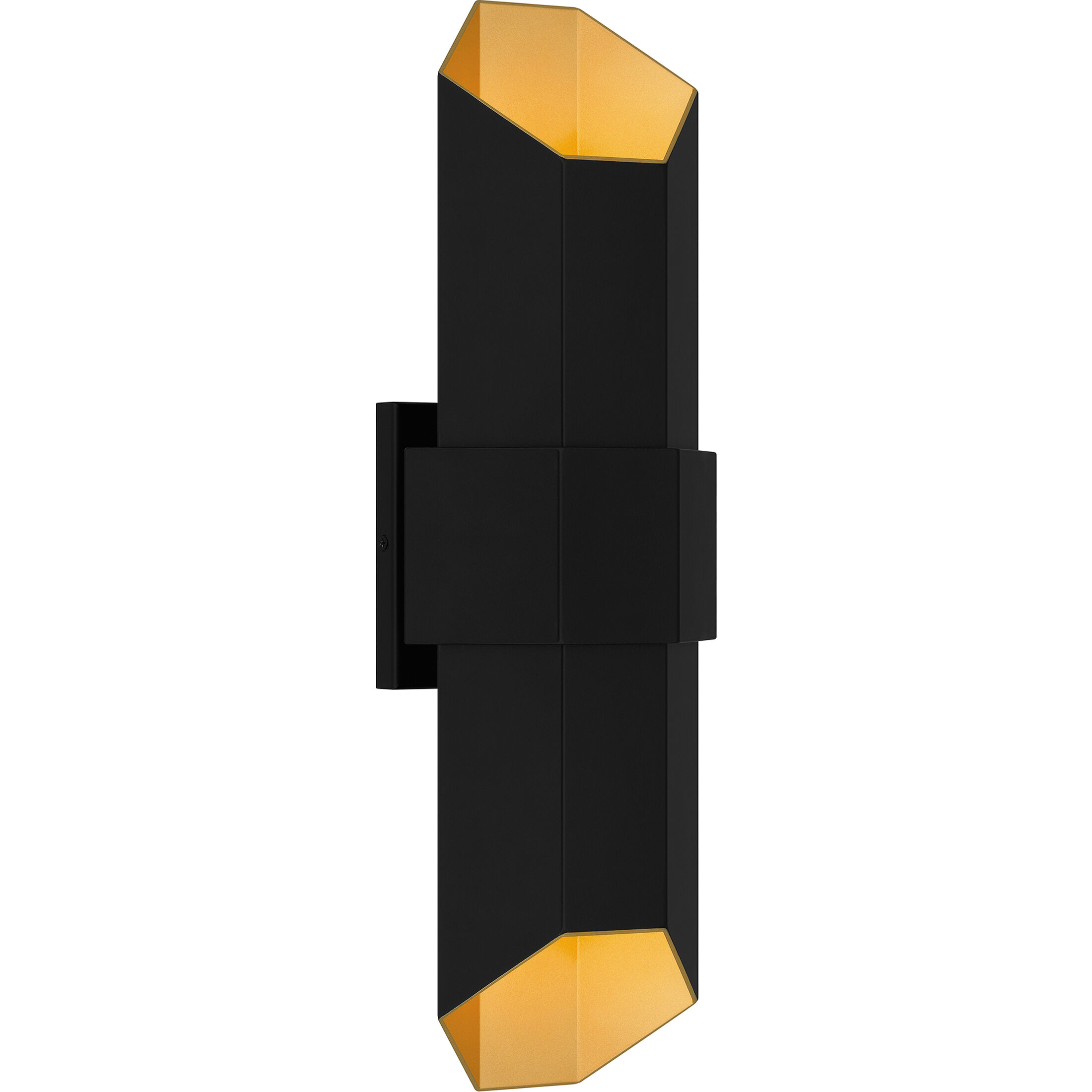 Chasm LED 21 inch Matte Black Gold Outdoor Wall Lantern