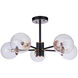 Bellini 5 Light 23.63 inch Aged Brass Semi-Flush Mount Ceiling Light