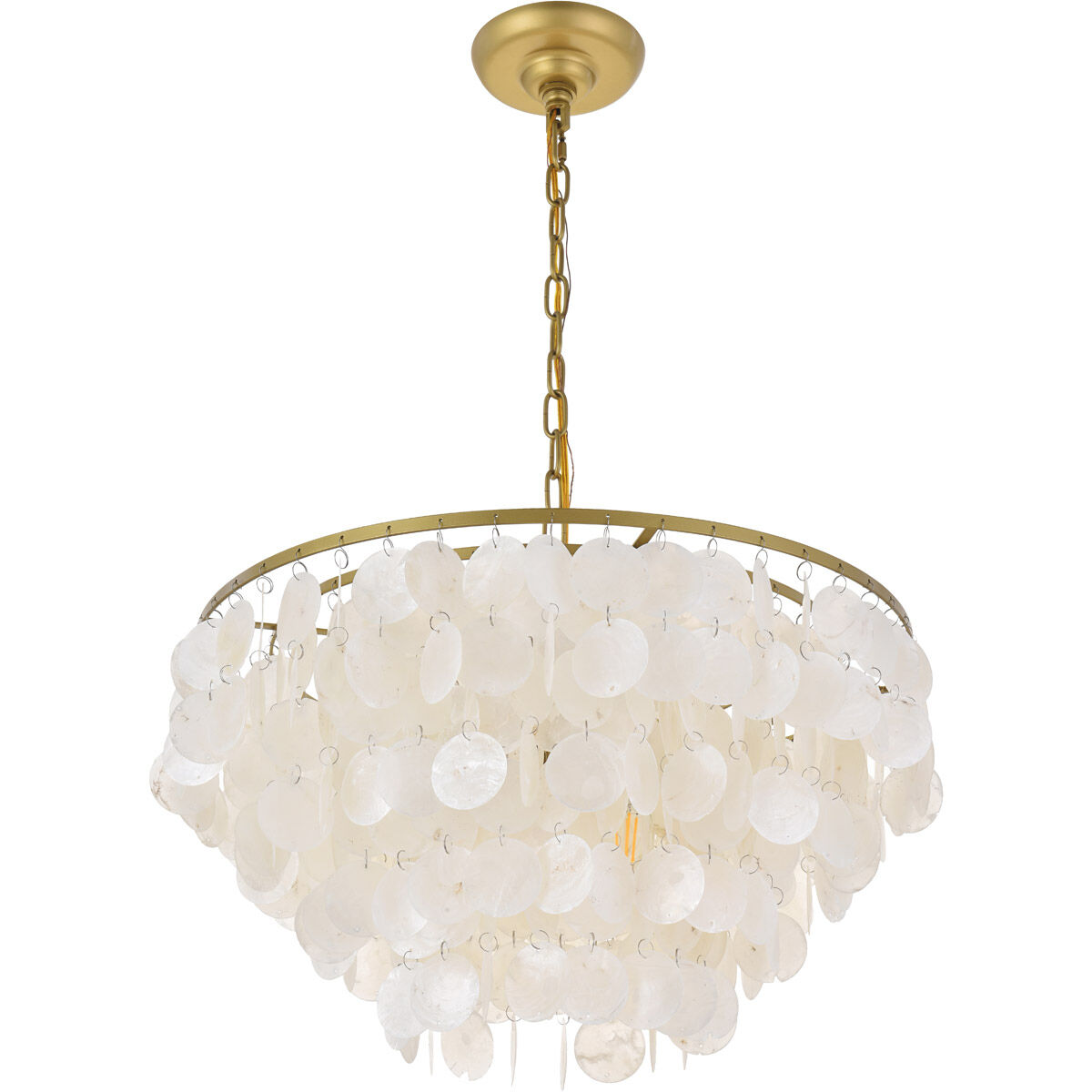Selene 4 Light 20 inch Brass Pendant Ceiling Light