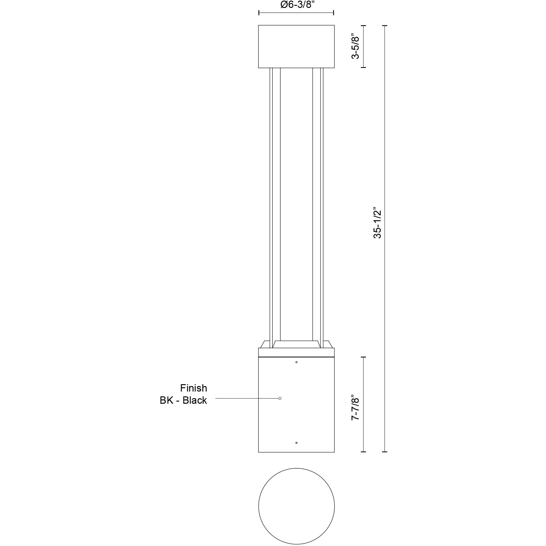 Knox 120 24 watt Black Exterior Bollard
