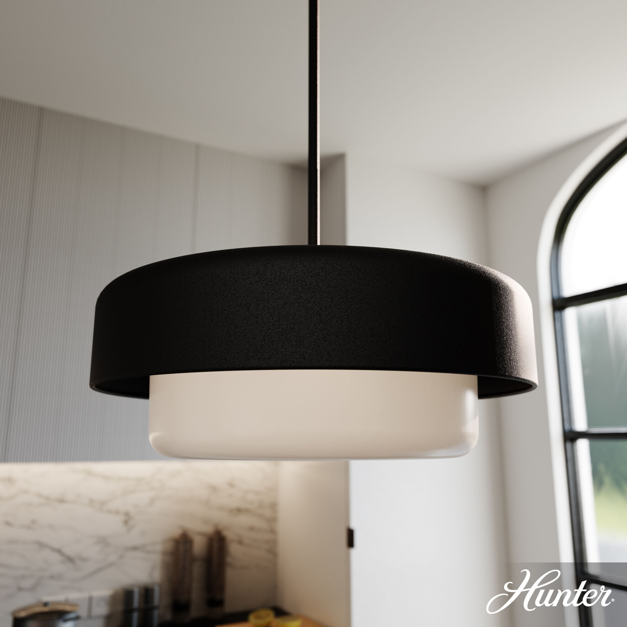 Station 3 Light 18 inch Natural Black Iron Pendant Ceiling Light, Large