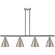 Ballston Cone LED 48 inch Brushed Satin Nickel Island Light Ceiling Light