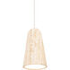 Pompeii LED 6 inch Beige Travertine and Aged Brass Mini-Pendant Ceiling Light in 2700K