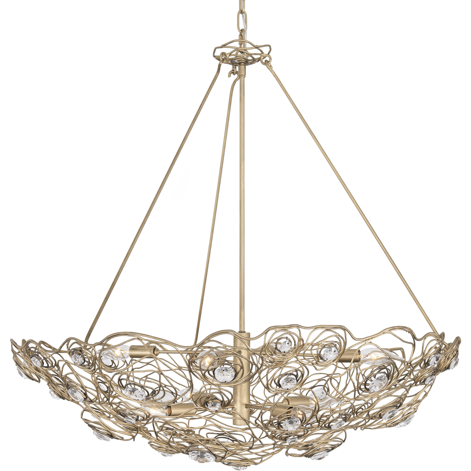 Ethereal Rose 8 Light 32.5 inch Havana Gold Ombre Pendant Ceiling Light