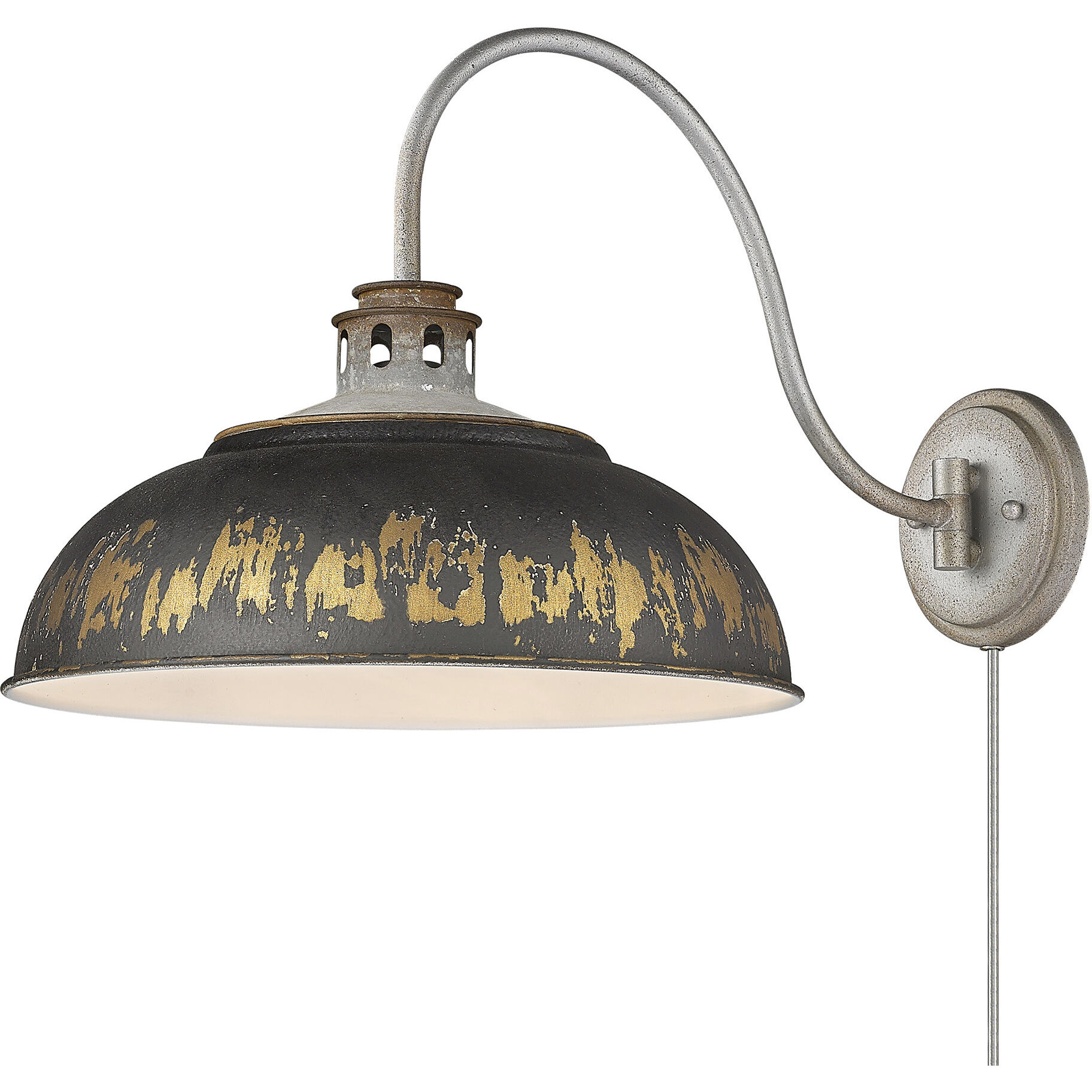 Kinsley 1 Light 14 inch Aged Galvanized Steel Swing Arm Wall Lamp Wall Light in Antique Teal