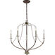 Nadia 5 Light 26 inch Distressed White Wood Chandelier Ceiling Light
