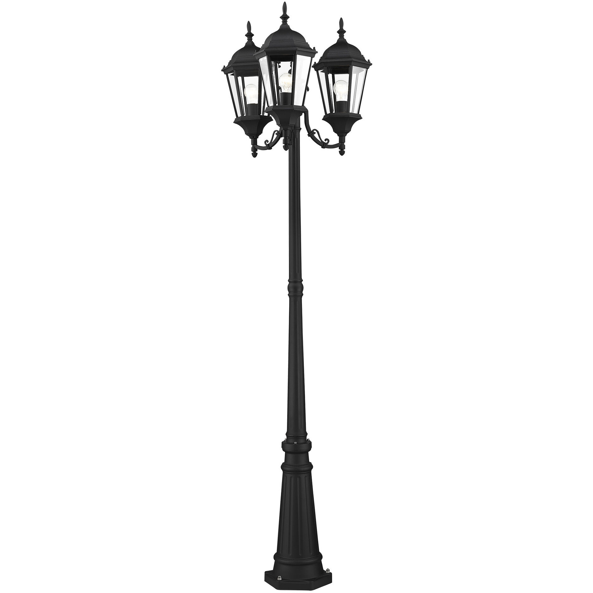 Hamilton 3 Light 86 inch Textured Black Outdoor Post Light