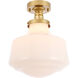 Lyle 1 Light 11 inch Brass Flush Mount Ceiling Light