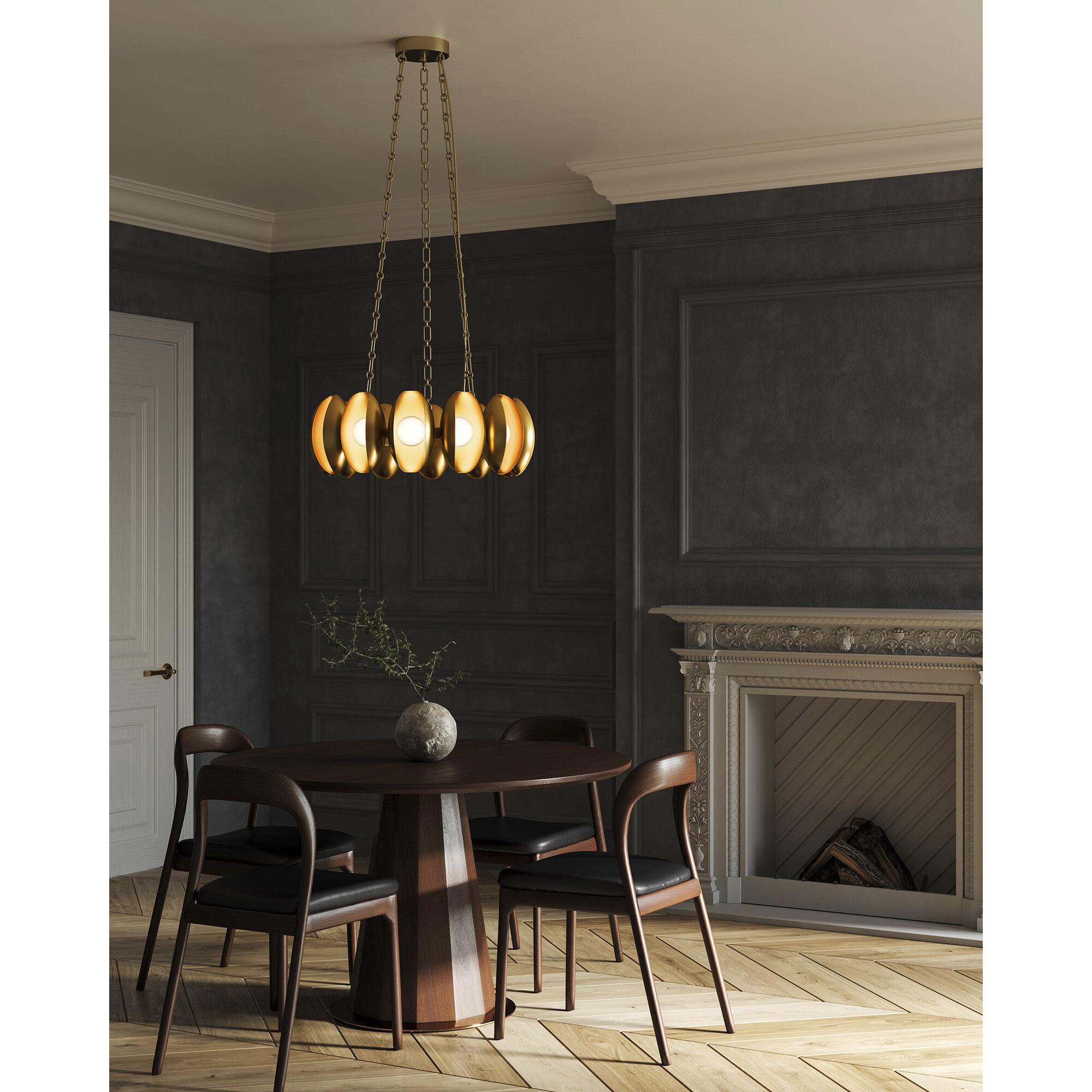 Cortez 24.88 inch Vintage Brass Chandelier Ceiling Light