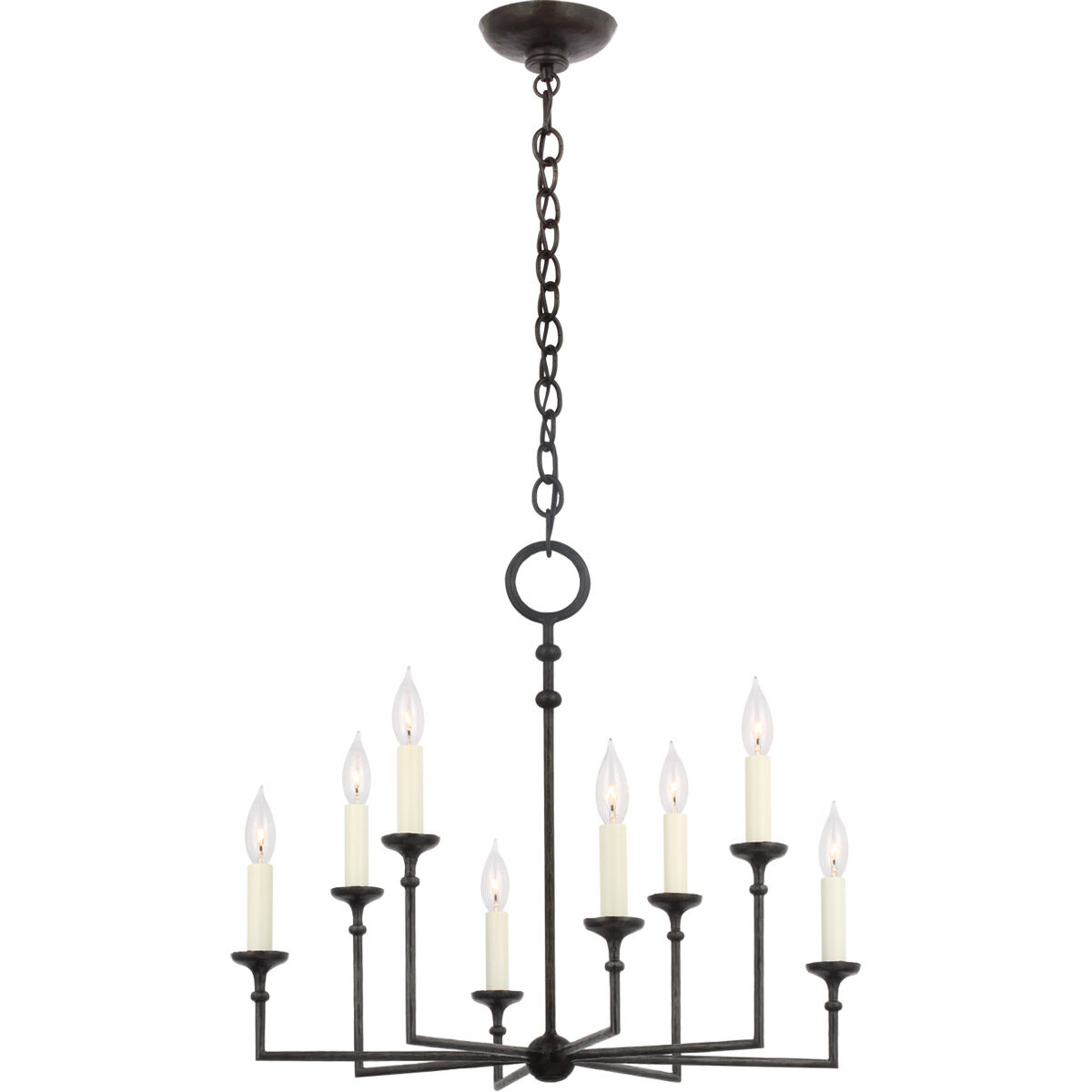 Chapman & Myers Rowen LED 25.25 inch Aged Iron Chandelier Ceiling Light, Medium