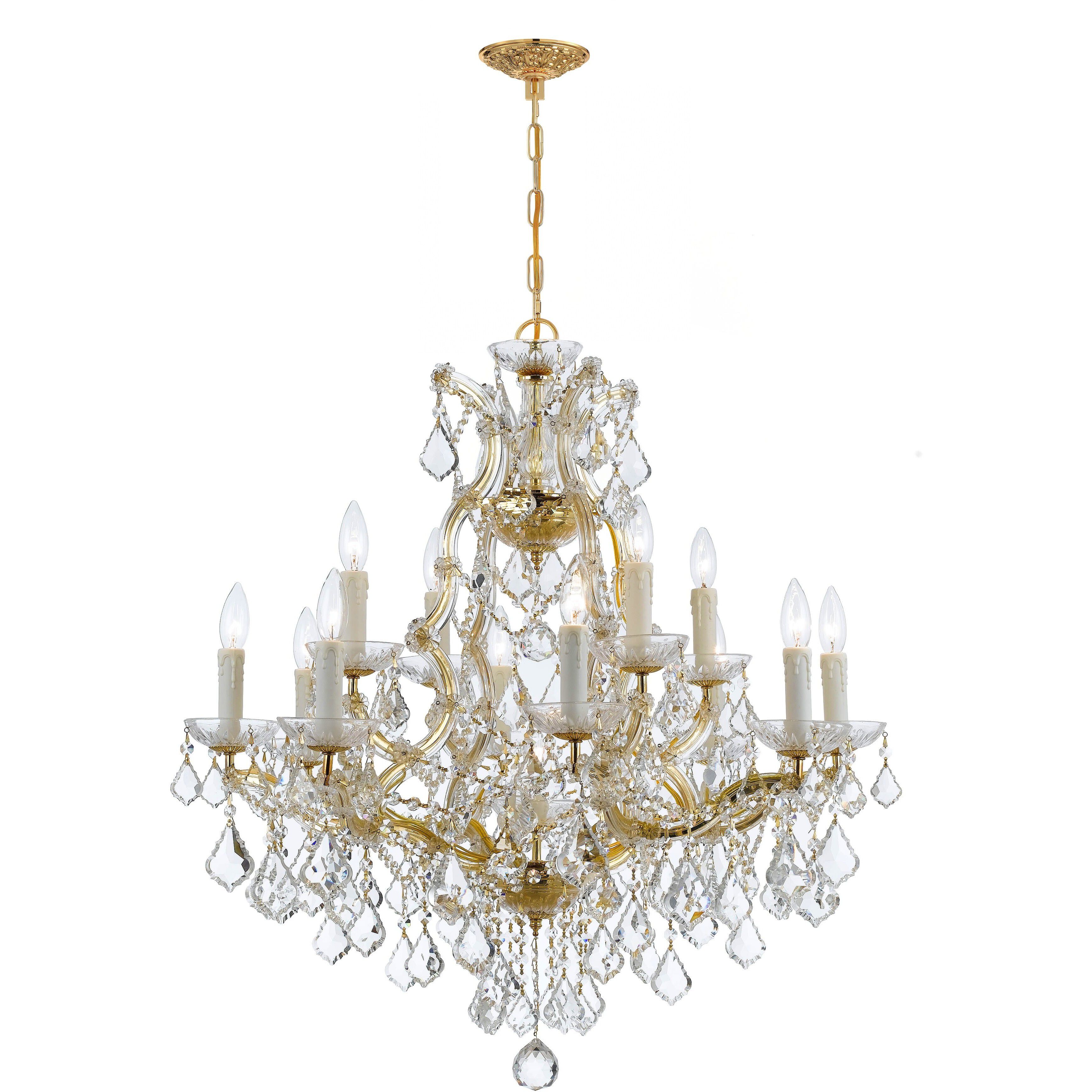 Maria Theresa 13 Light 28 inch Gold Chandelier Ceiling Light in Clear Swarovski Strass