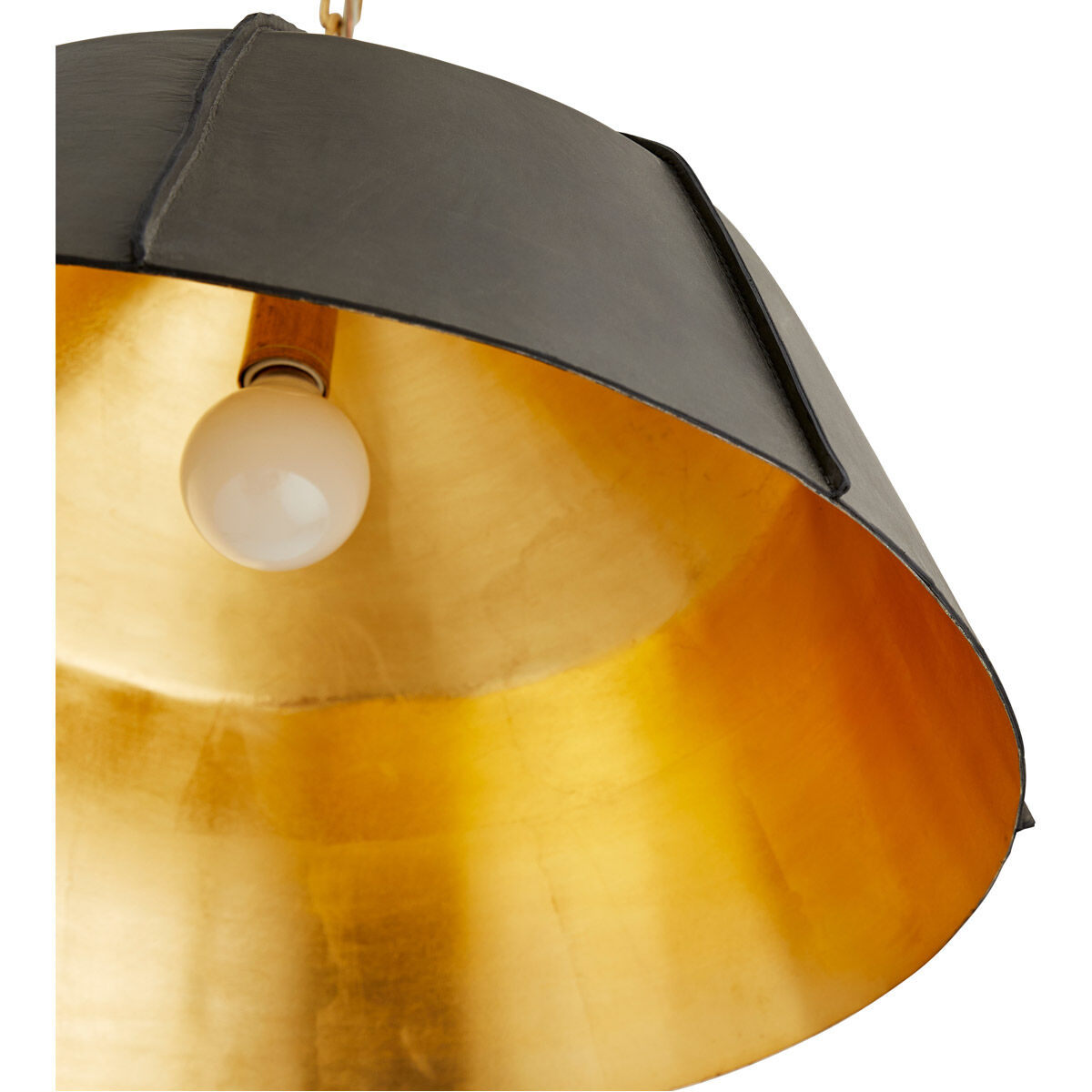 Ireland 1 Light 24 inch Graphite and Gold Leaf Pendant Ceiling Light
