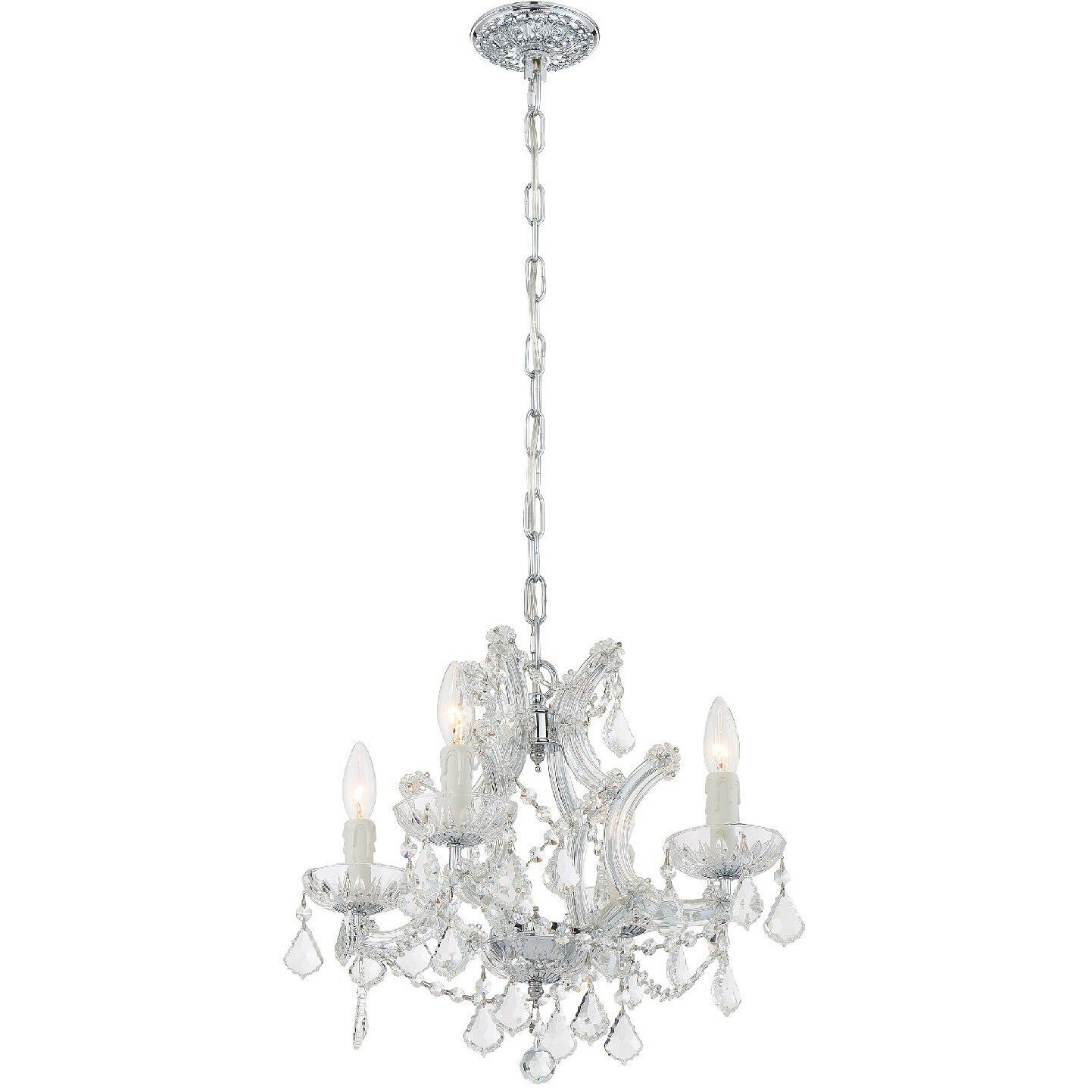 Maria Theresa 4 Light 16.5 inch Polished Chrome Mini Chandelier Ceiling Light in Clear Hand Cut