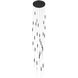 Main St. LED 30 inch Black Multi Port Pendant Ceiling Light in Frosted