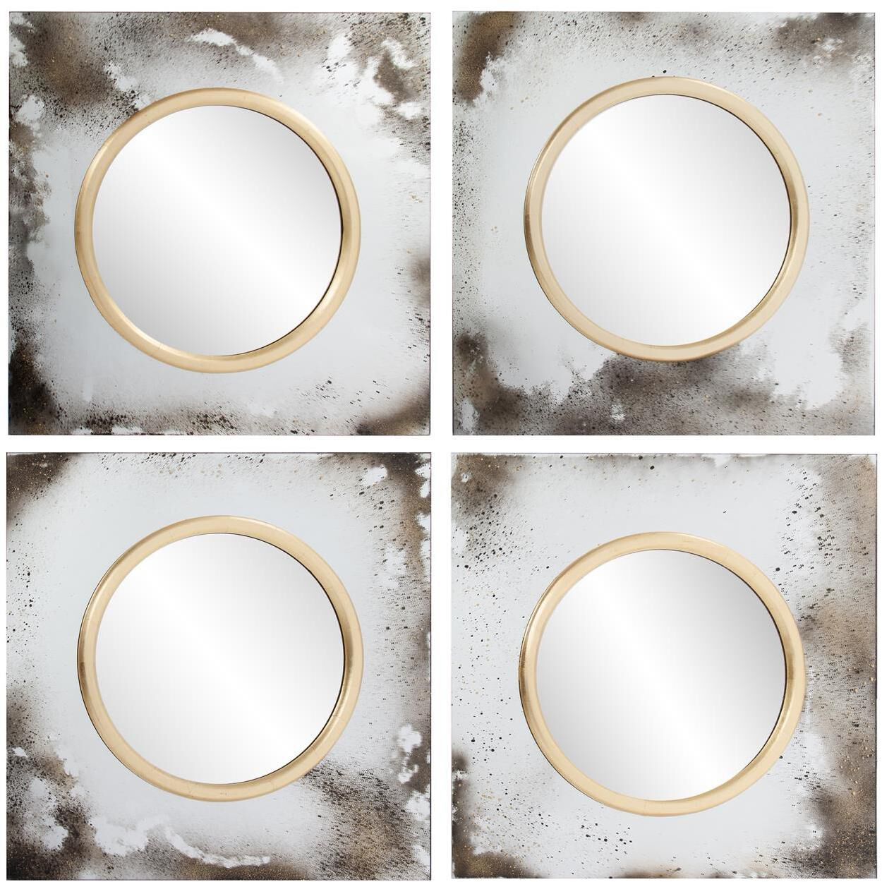 Spectra 23.5 X 2.75 inch Antiqued Silver Mirrors, Set of 4