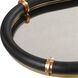 Cyprus Black Faux Shagreen Leather and Brass Tray