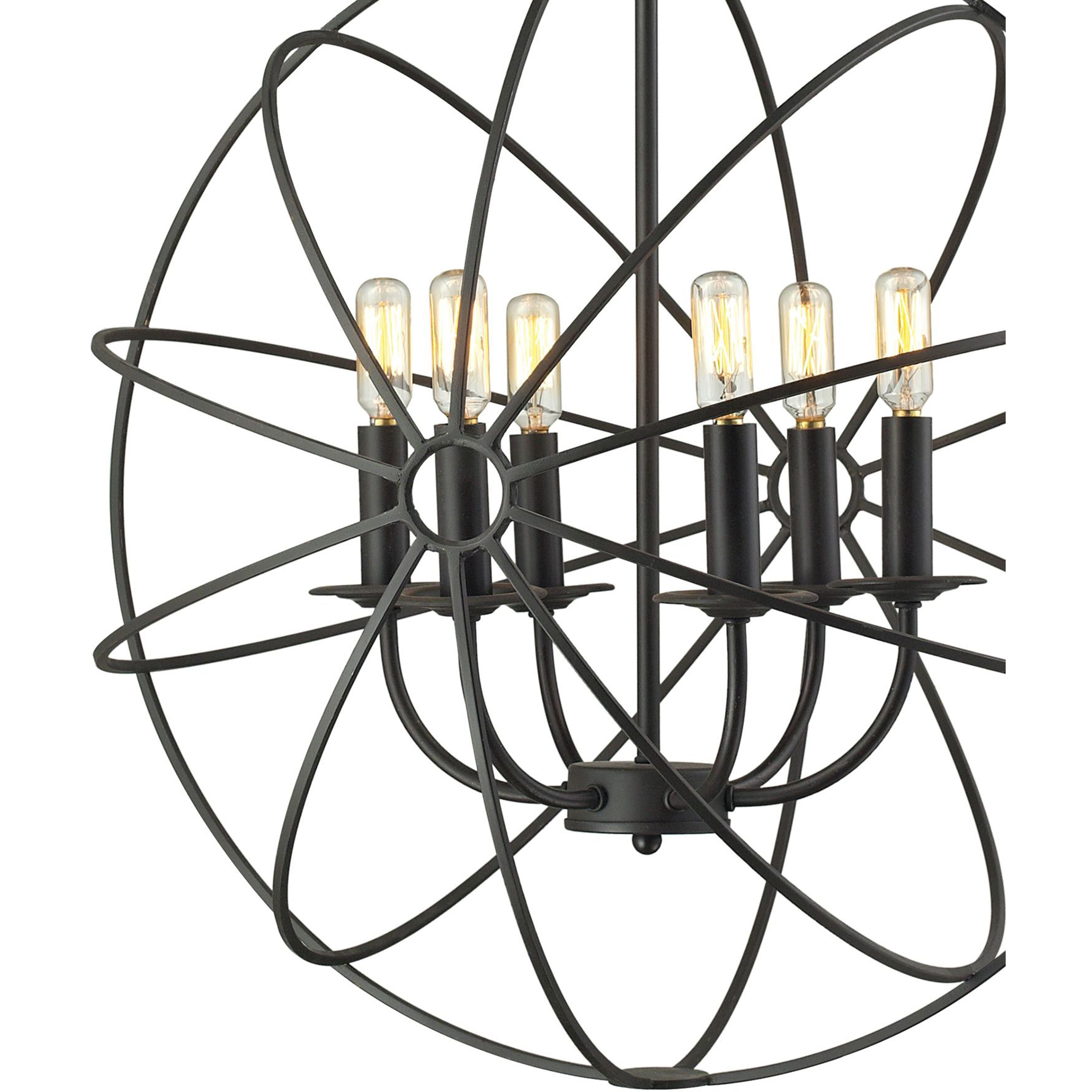 Yardley 6 Light 23 inch Black Chandelier Ceiling Light
