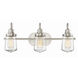 Contemporary 3 Light 24 inch Brushed Nickel Bathroom Vanity Light Wall Light