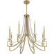 Helen 8 Light 32 inch Warm Brass Chandelier Ceiling Light