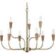 Inga 9 Light 29 inch Brass with Natural Chandelier Ceiling Light