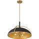 Yorkshire 4 Light 20.75 inch Dark Matte Black and Legacy Brass Pendant Ceiling Light