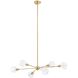 Helena 6 Light 18.5 inch Brushed Gold Chandelier Ceiling Light