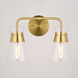 Harper LED 15 inch Natural Brass Bathroom Light Wall Light