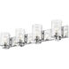 Beckett 4 Light 34 inch Chrome Vanity Wall Light