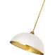 Landry 1 Light 20 inch Matte White and Rubbed Brass Pendant Ceiling Light