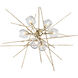 Griffin 6 Light 39.2 inch Modern Brass Pendant Ceiling Light in Clear