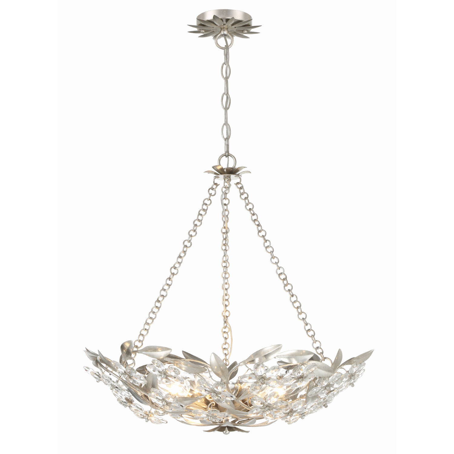 Marselle 6 Light 24 inch Antique Silver Chandelier Ceiling Light