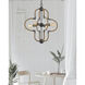 Tahoka 4 Light 25 inch Burlap and Black Iron and Antique Brass Chandelier Ceiling Light