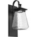 Outdoor Chilled Glass LED Textured Black Outdoor Sconce in 3000K LED, Beacon with Shepherds Hook