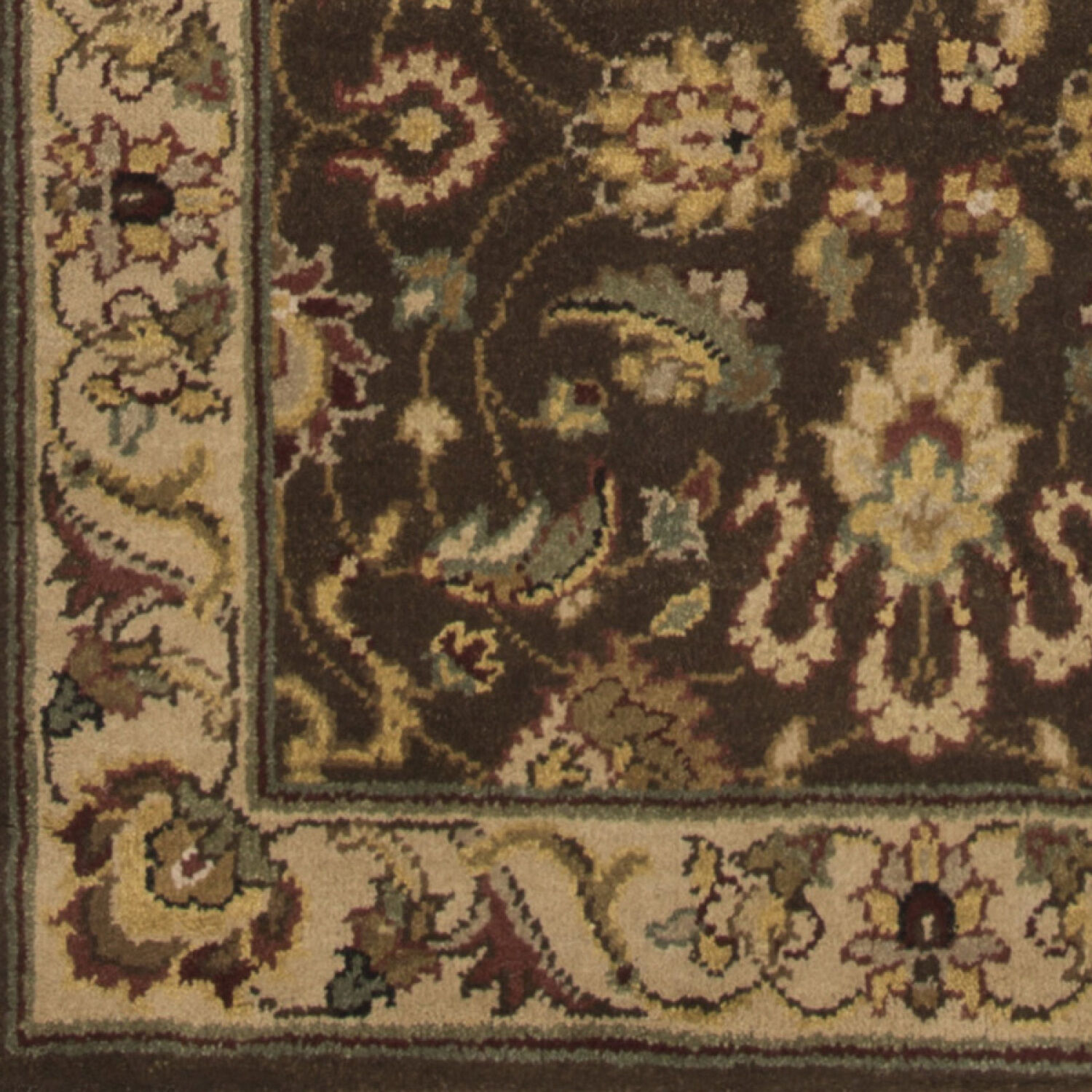 Dinar 72 X 72 inch Tan / Off-White / Dark Brown / Light Brown Handmade Rug