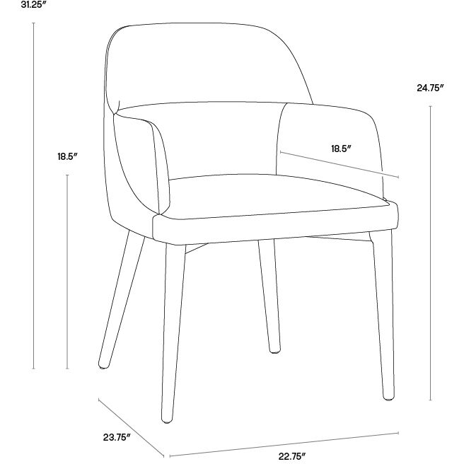 Hagan Dillon Cream / Dillon Black Dining Armchair