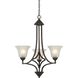 Signature 3 Light 24 inch Dark Bronze Chandelier Ceiling Light