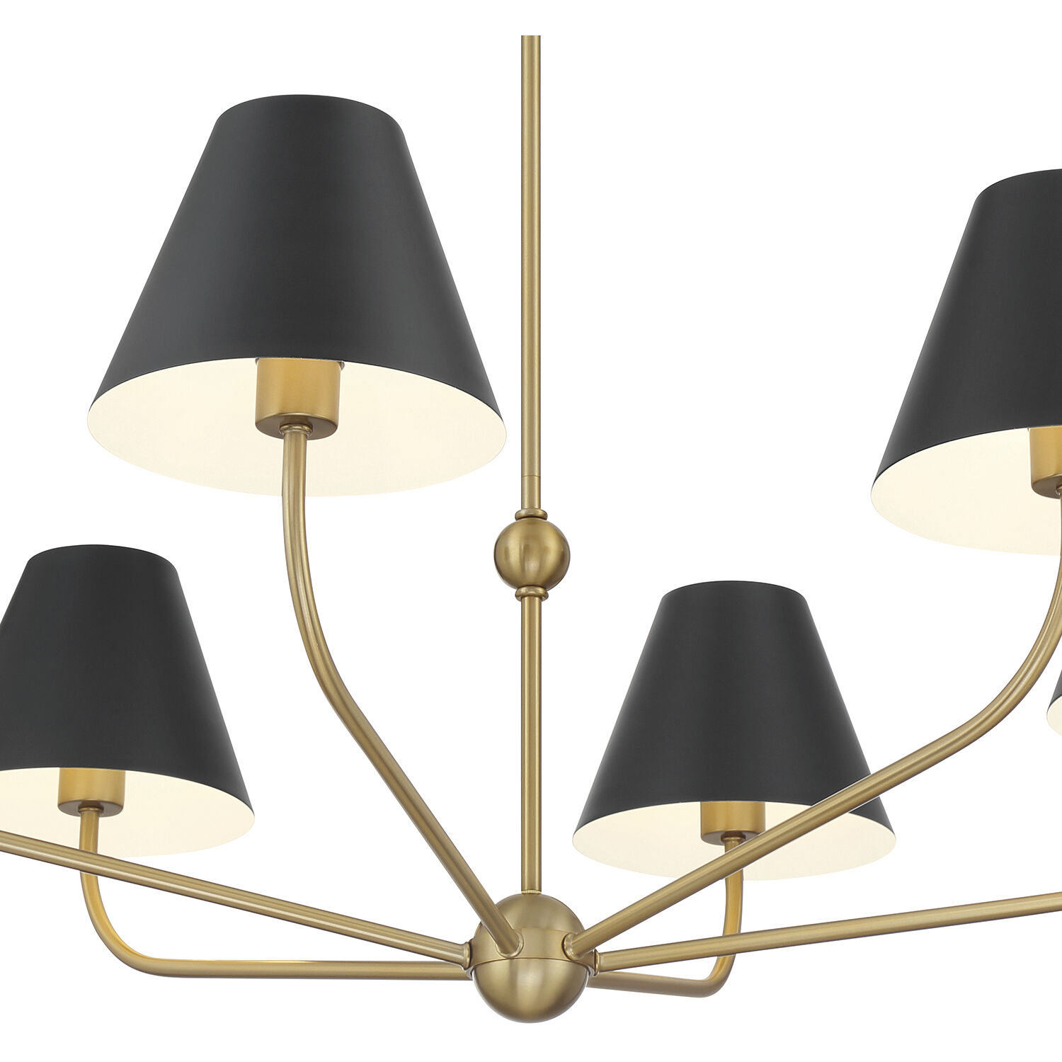 Xavier 6 Light 40 inch Vibrant Gold Chandelier Ceiling Light in Vibrant Gold and Matte Black