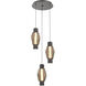 Gem Mandrel LED 18.9 inch Graphite Multi-Pendant Ceiling Light