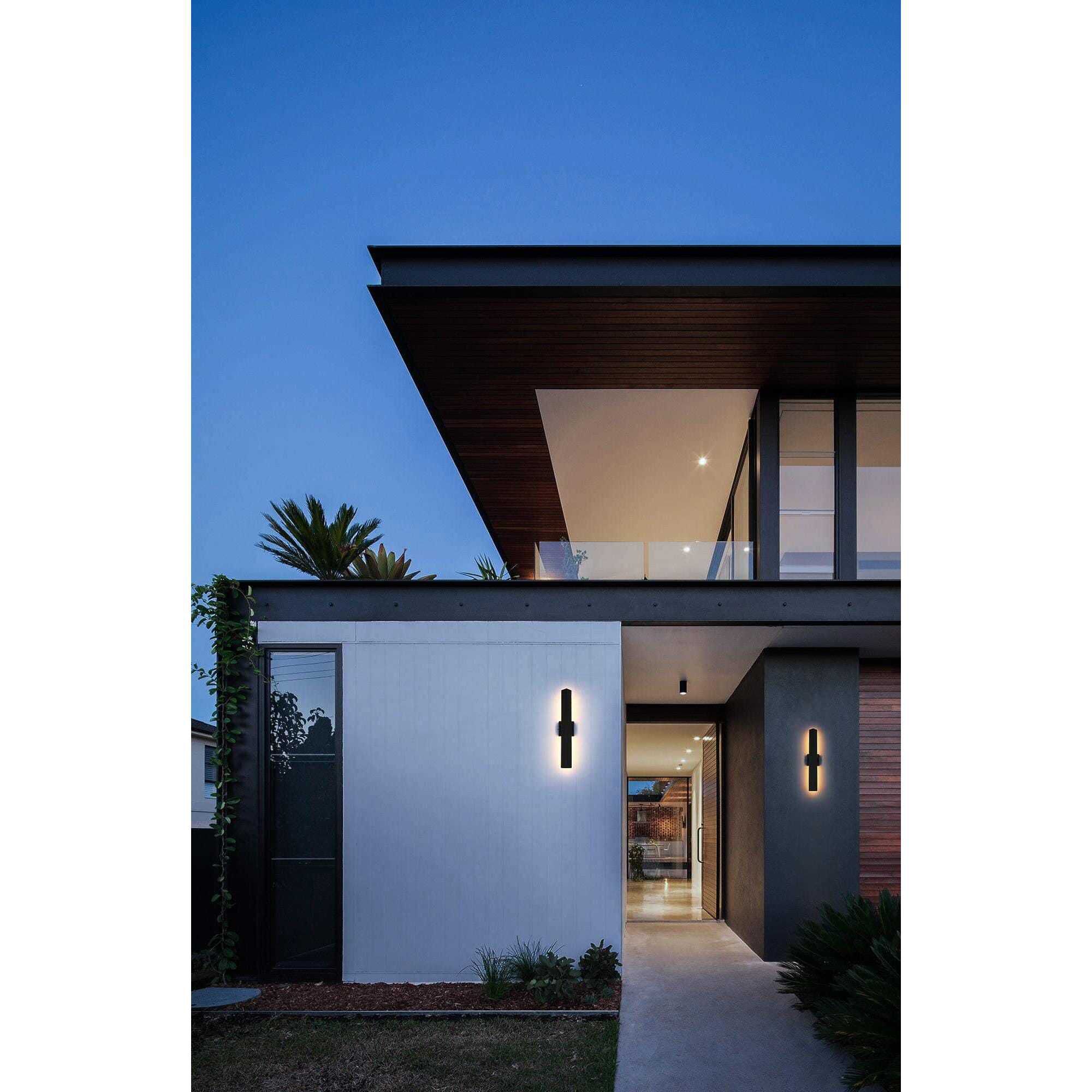 Troy 2 Light 24 inch Black Outdoor Wall Sconce