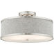 Park Ridge 3 Light 15 inch Brushed Nickel Semi Flush Ceiling Light 
