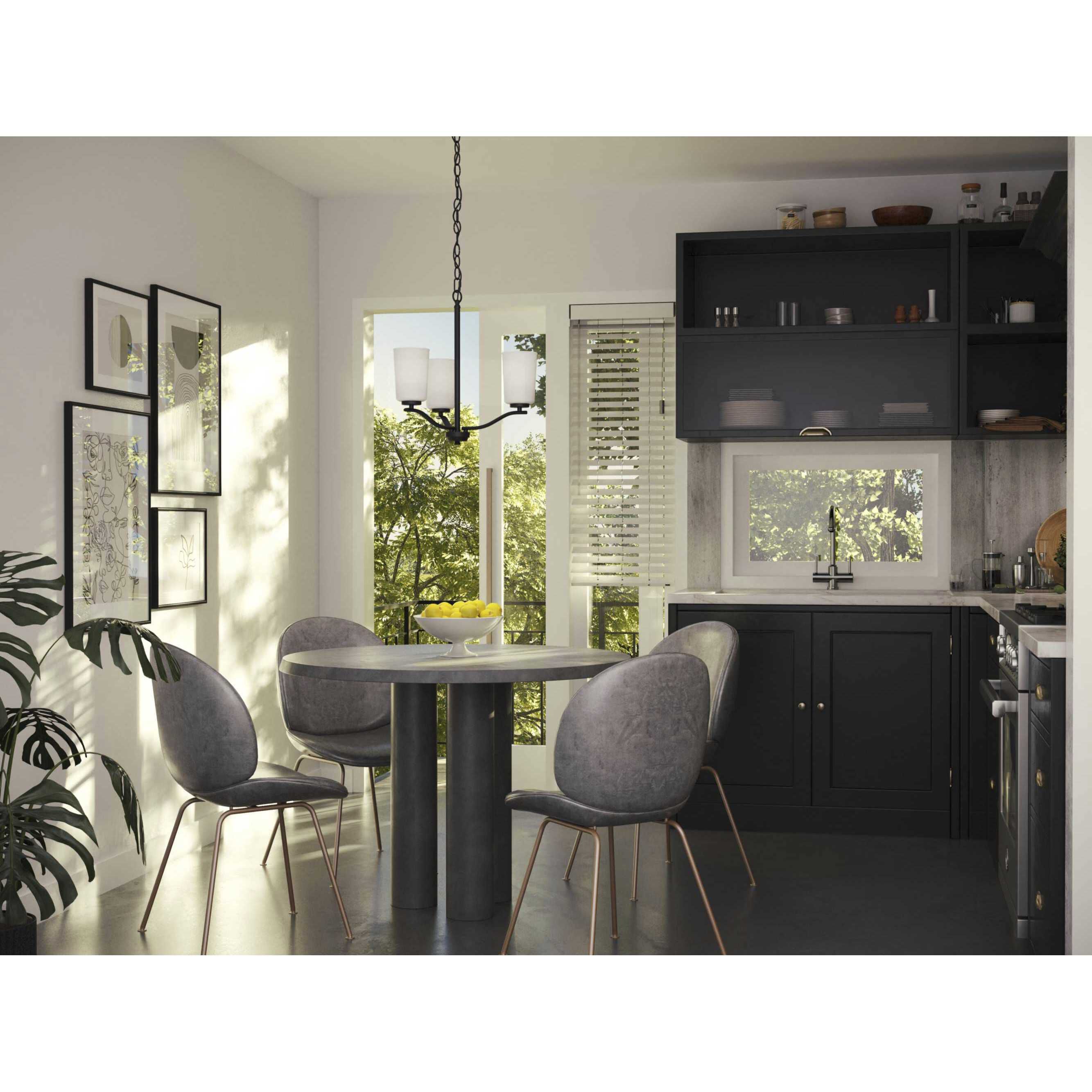 Adley 3 Light 18.12 inch Matte Black Semi-Flush Convertible Light Ceiling Light