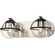 Davenay Vanity Light Wall Light in Satin Nickel with Matte Black