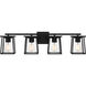 Lodge 4 Light 33 inch Matte Black Bath Light Wall Light, Extra Large