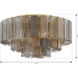Torvento 7 Light 28 inch Legacy Brass Flush Mount Ceiling Light in Clear,  Grey Smoke and Amber Handmade Glass