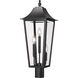 Gannon 3 Light 26.75 inch Black Outdoor Post Mount Fixture