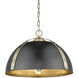Aldrich 3 Light 18 inch Aged Brass Pendant Ceiling Light in Matte Black
