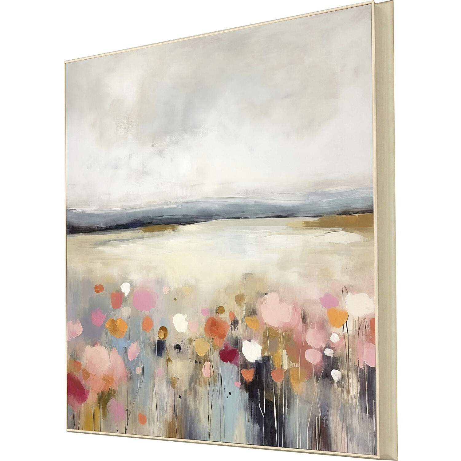 Observe the Beauty Pink and Beige and Blue and Multi Framed Art