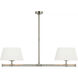 Chapman & Myers Marion LED 56 inch Polished Nickel Linear Chandelier Ceiling Light in Linen