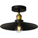 Brave 1 Light 13 inch Black Flush Mount Ceiling Light