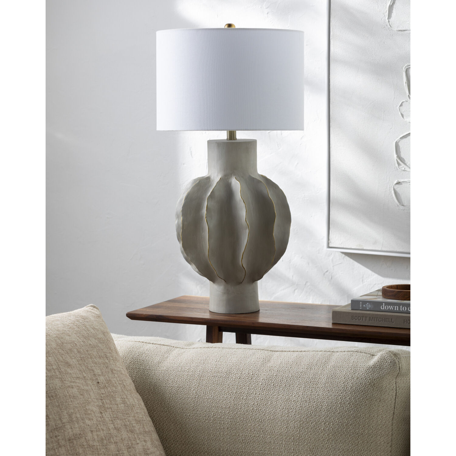 Eterne 30 inch 100 watt Light Gray Accent Table Lamp Portable Light